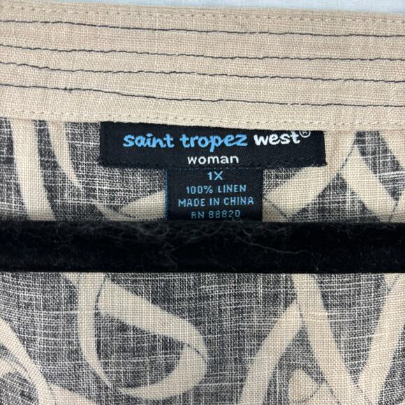 Saint Tropez 100% linen top Boho Coastal Mori - Picture 3 of 5